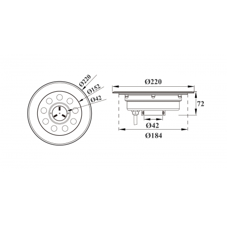 Pierścień ring LED do fontann posadzkowych  PHJ-FL220 9 / 12 / 18 Watt dowolny kolor + RGB